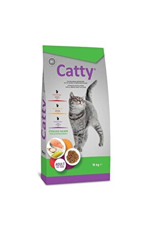 Catty Cat Kısırlaştırılmış Somonlu 15 kg Kedi Maması