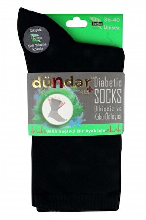 Dündar Plus 6 Adet Bambu Diyabetik Soket Çorap Siyah Renk Erkek Abani Classic