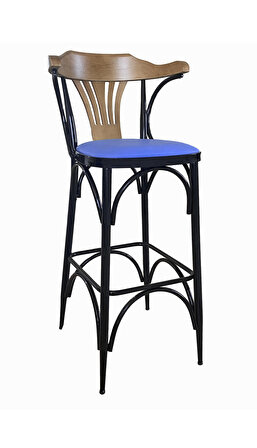 Ada Bar Sandalyesi 75 Cm. Oturum - 108 Cm. Boy Metal Ayaklı Sandalye Lacivert