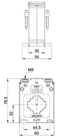 Alce ADK3010 Delikli Akım Trafosu, 75/5, 1.5 VA, Class 1, Mühürsüz 