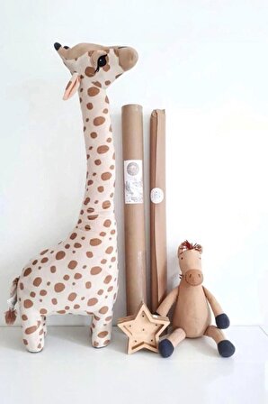 Zürafa Peluş Uyku Ve Oyun Arkadaşım Orta Boy 70 cm Dekoratif Yastık 