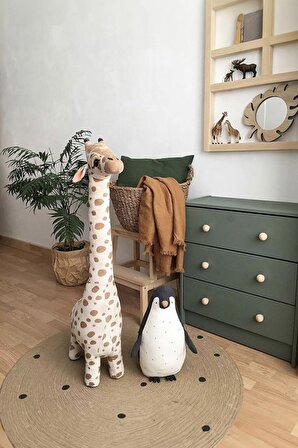 Zürafa Peluş Uyku Ve Oyun Arkadaşım Orta Boy 70 cm Dekoratif Yastık 
