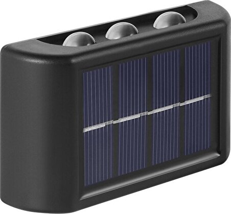 2 Adet Dekoratif Duvara Monteli Gün Işığı Solar Enerjili Aplik LED 6 Ledli