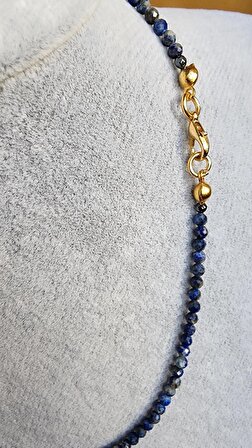 Lapis Lazuli Fasetli Kesim Özel Tasarım Lapis Taşlı Kolye