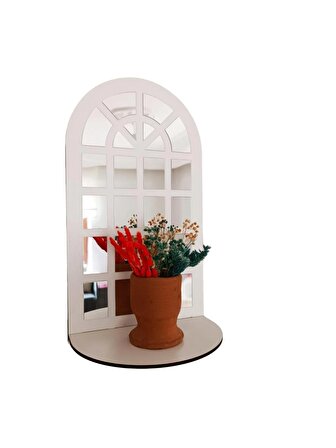 Hint Penceresi Dekoratif Duvar Raf 4 mm Beyaz MDF 1 mm GÜMÜŞ Aynalı Pleksi Modern, Şık
