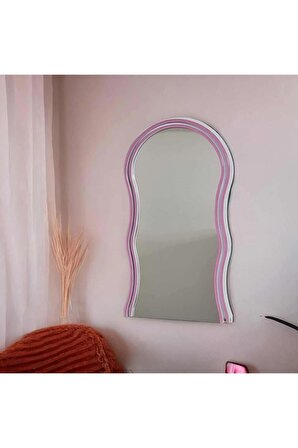 Neon Ledli Dekoratif Şık Duvar Aynası / Makyaj Aynası 
