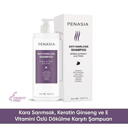 Anti Hairloss Shampoo Kara Sarımsak-Keratin Ginseng ve E Vitamini Özlü Dökülme Karşıtı Şampuan