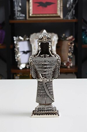 Hediyelik Cevşen Zırh Islami Dekoratif Biblo Osmanlı Askeri Biblo Gümüş Renk Küçük Boy