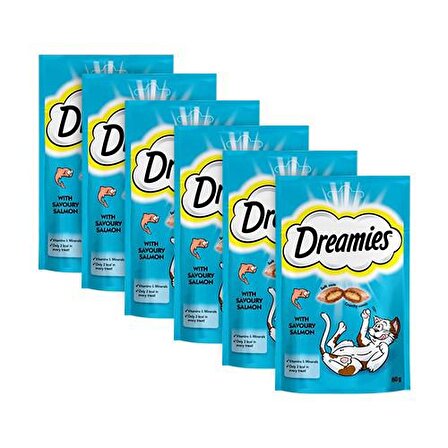 Dreamies Somonlu Pouch Kedi Ödülü 60 Gr x 6 Lı Paket