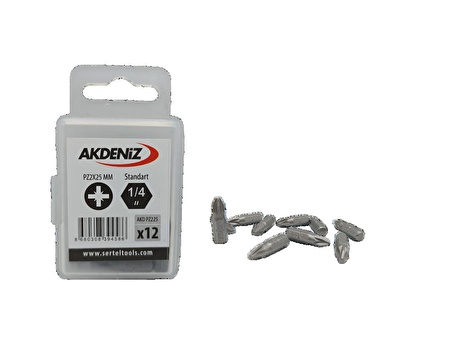 AKDENİZ AKD/225 1/4 YILDIZ BİTS UÇ PZ2x25 MM 4 PAKET