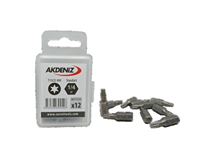 AKDENİZ AKD/T15225 1/4 TORX BİTS UÇ T15x25 MM 12 PAKET