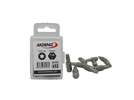 AKDENİZ AKD/T20225 1/4 TORX BİTS UÇ T20x25 MM 4 PAKET