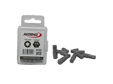 AKDENİZ AKD/T30225 1/4 TORX BİTS UÇ T30x25 MM 4 PAKET