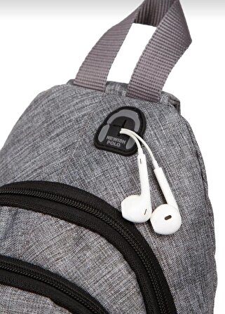 Anıl Bags Keten Kumaş Kulaklı ve USB Çıkışlı Çapraz Çanta