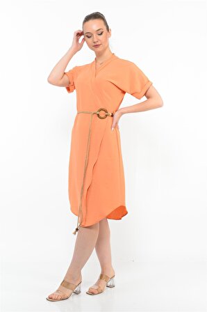 Kadın Kemer Detaylı Aerobin Elbise Orange