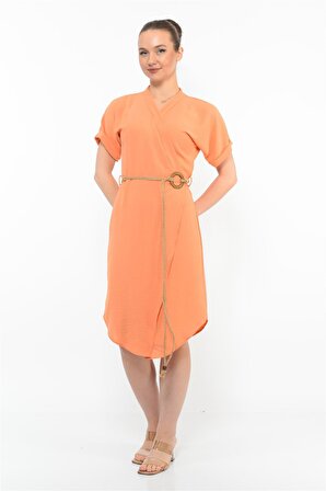 Kadın Kemer Detaylı Aerobin Elbise Orange