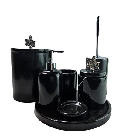 Siyah İnci 7'li Mermer Banyo Seti Model 1105