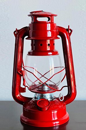 Sönmeyen Gaz Lambası - Gemici Feneri - Krımızı Gaz Lambası 24 cm