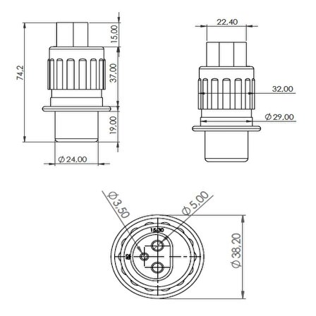 Römork Fişi ve Soketi Terminalli Set Ürün - 3 Pin