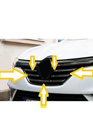 Renault Megane 4 SEDAN Krom Ön Panjur 5 Prç  2016 Üzeri Paslanmaz Çelik
