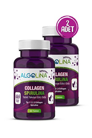 Collagen+spirulina Tablet Takviye Edici Gıda -1260 Mg 60 Tablet-(kolajen Tip 123) (2 Adet)