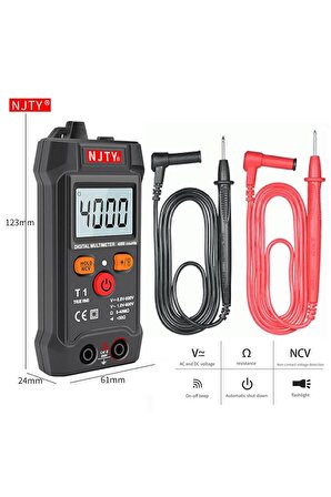 Njty T1 Dijital Multimetre True Rms Ncv 600v Mini Cep El Tipi Voltmetre