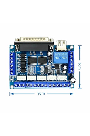 Mach3 5 Eksen Lpt Cnc Kontrol Kartı Step Motor Sürücü Paralel Port