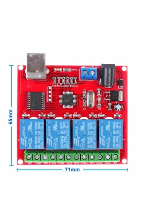 4 Kanal Usb Röle Kontrol Modülü Bilgisayardan Cihaz Açma Kapama Hid Usb