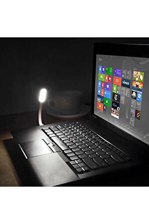 Usb Led Lamba 15cm Beyaz Renk Işık Portatif Taşınabilir Gece Lambası Masa Aydınlatma Kamp Pc