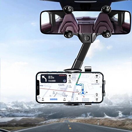 Araç İçi Uzayan Ayarlanabilir 360° Dikiz Aynası Telefon Tutucu Car Holder 