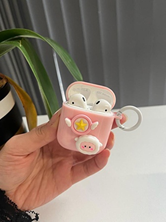 Airpods 1 Ve 2. Nesil Uyumlu Pembe Kanatlı Yıldız Kılıf