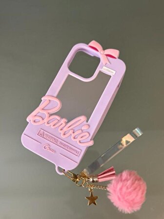 Iphone 12 / 12 Pro Uyumlu Silikon Aynalı Barbie Kılıf