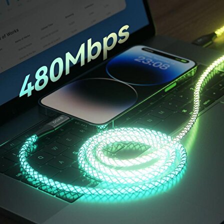 Led Işıklı Hızlı Şarj Özellikli Usb Lighting Kablo