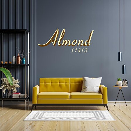 İpek Mekik Halı Almond Füme Bej Retro Figürlü Kilim