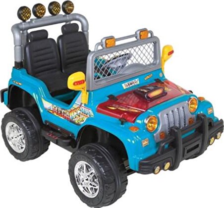 Akülü Çocuk Arabası Aliş 504k Kumandalı Mega Jeep 2 Kişilik Mavi
