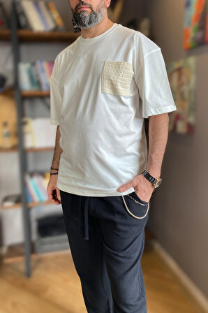 Cebi Örgü İşlemeli Oversize Tişört | Yazlık Erkek Tişört Modelleri
