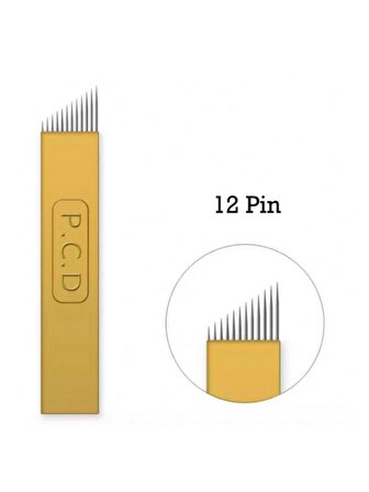 12 Pin Altın Sarı PCD Microblading İğnesi
