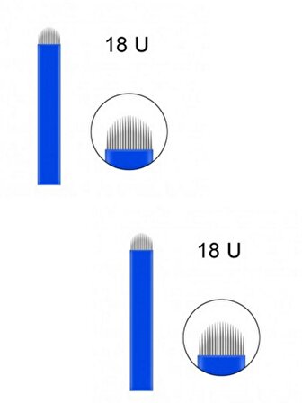 18 Pin U Mavi Microblading İğnesi 2'Li Set