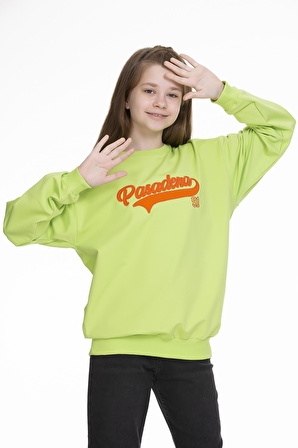 Kız Çocuk Yazı Baskılı Sweatshirt 9-14 Yaş Lx143