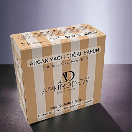 Aphrodew Argan Yağlı Vegan Doğal Sabun - E Vitaminli Onarıcı Besleyici Bakım Sabunu - 100 gr