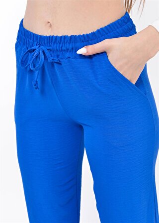 Kadın Beli Lastikli Aerobin Pantolon Saks