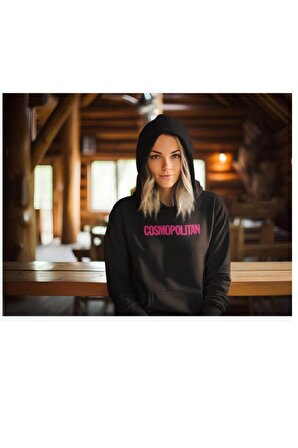 Baskılı hoodie Sweatshirt ve sweatpants Alt Üst Eşofman Takımı Cosmopolitan