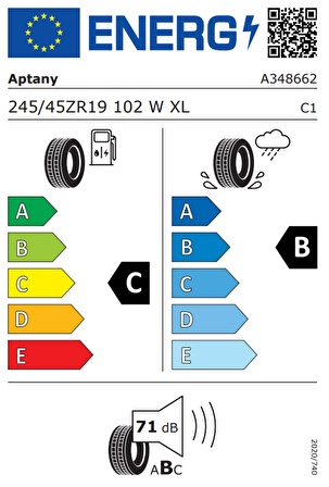 Aptany 245/45 R19 102W XL RA301 Oto Yaz Lastiği 2023