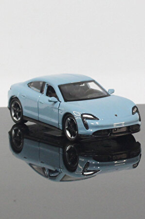 Porsche Taycan Turbo S Model Çek Bırak Araba 11 cm Mavi