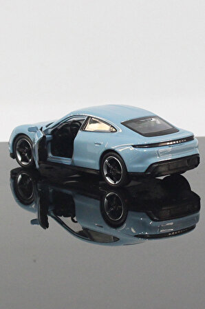 Porsche Taycan Turbo S Model Çek Bırak Araba 11 cm Mavi