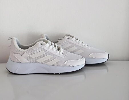 Beyaz 01 Tekstil Bağcıklı Kadın Sneaker Spor Ayakkabısı 