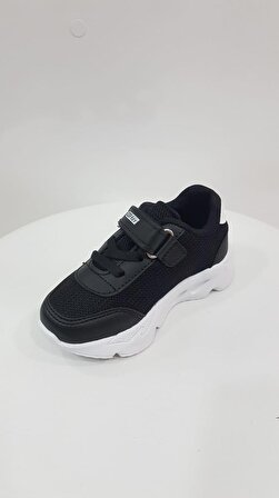 Siyah Gezer 03207 Erkek Çocuk Bantlı Bağcıklı Ayarlanabilir Sneaker