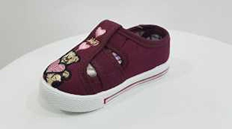 Bordo Dayket Bantlı Unisex Bebe Keten Ayakkabı