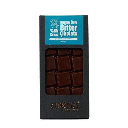 Avantajlı Fiyat-%85 Kakao, Hurmaözlü Bitter Çikolata. 80 Gr. X 6 Adet.