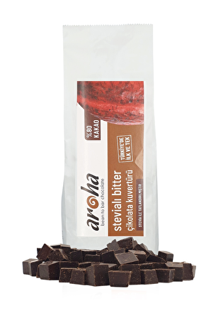 Kuvertür-%80 Kakao, Şekersiz, Diyabetik, Stevialı, Bitter Cikolata